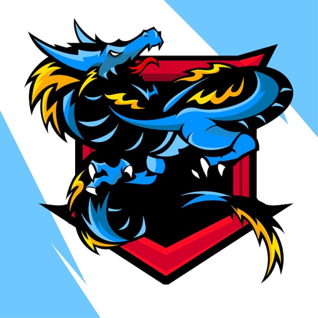Aziatische draak mascot logo vector illustratie
