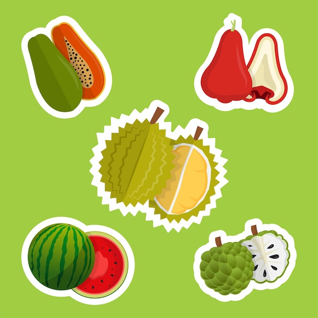 Aziatische fruitstickers