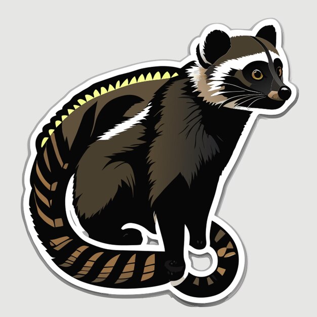 Aziatische palm civet sticker vectorillustratie