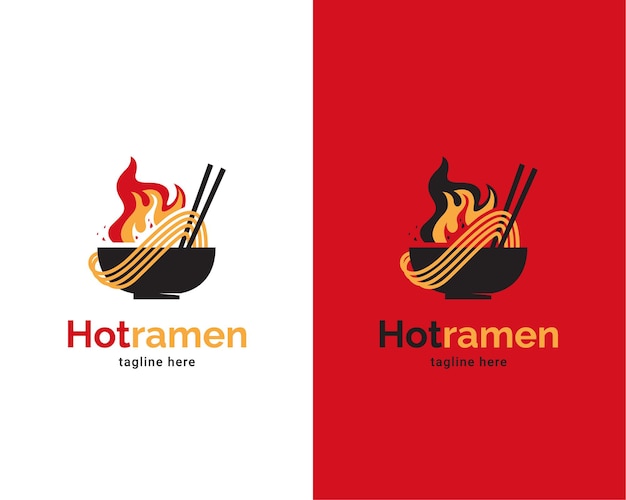 Aziatische pittige ramen noodles in een kom