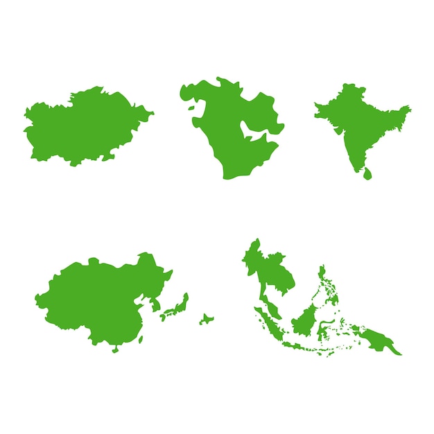 Azië continent deel vector decorontwerp