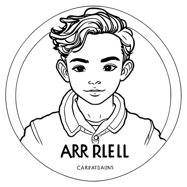 Azriel charles vector illustration line art