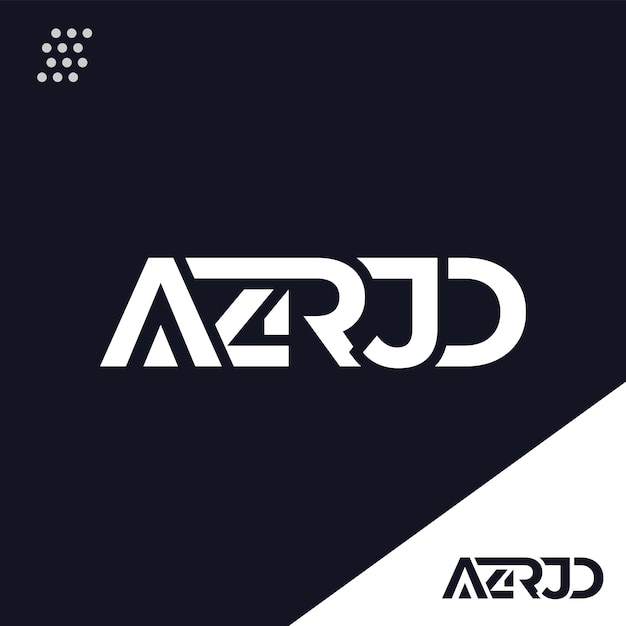 Azrjd typografie combinatie logo-ontwerp