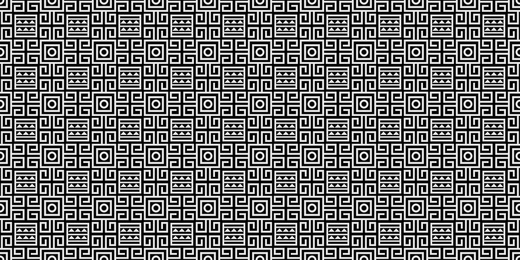 Vector aztec black and white backgroundtribal seamless pattern