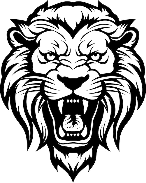 Aztec brullende leeuw tatoeage ontwerp vector