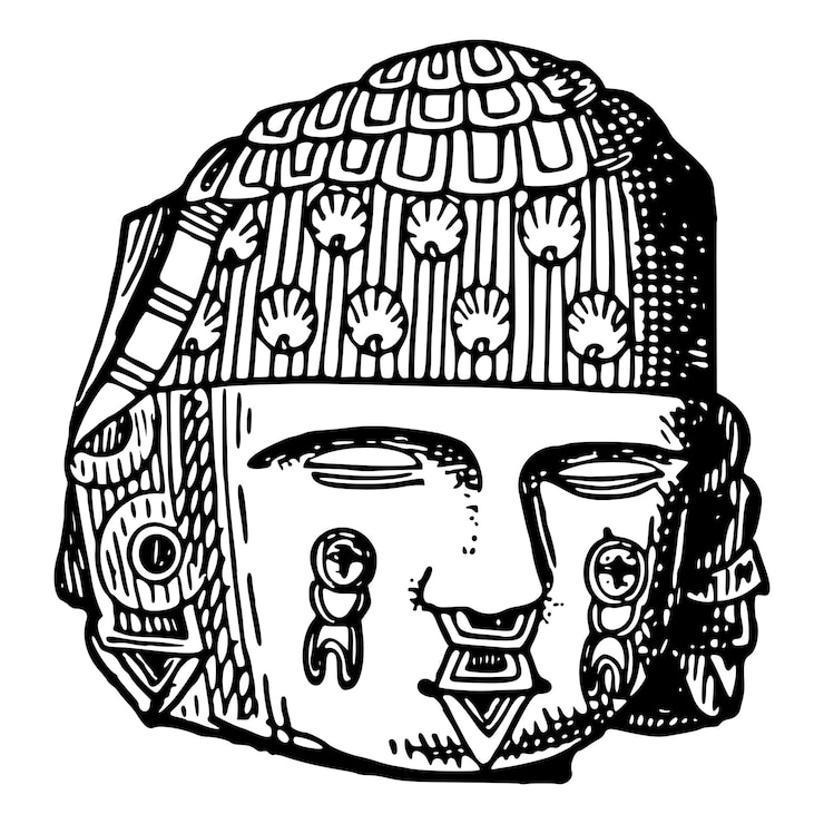 वेक्टर aztec deity illustration