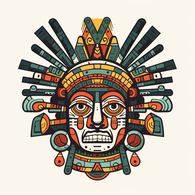 Aztec drawing isolated on transparent background