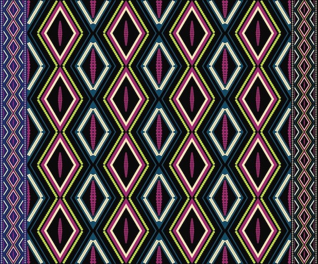 원활한 패턴으로 아즈텍 민족 배경 디자인 벡터입니다. 전통적인 모티브가 그려져 있습니다.