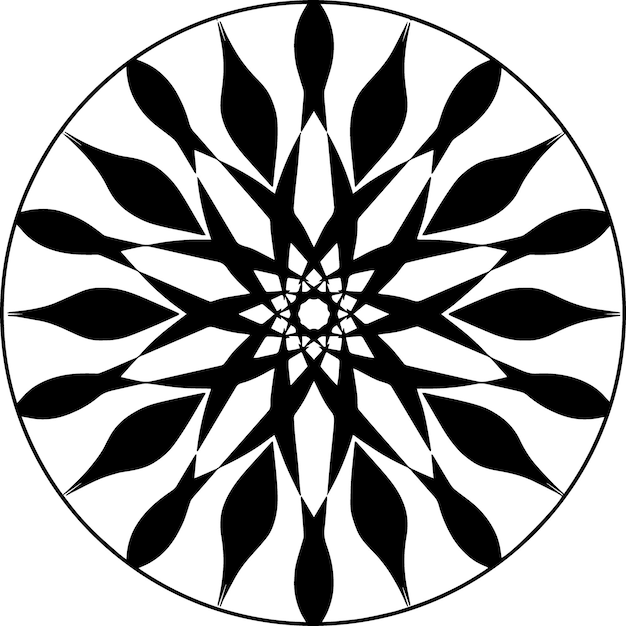 Aztec Mandala vector free black mandala design