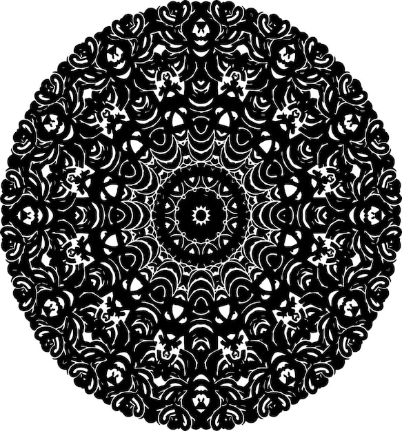 Aztec Mandala vector free black mandala design