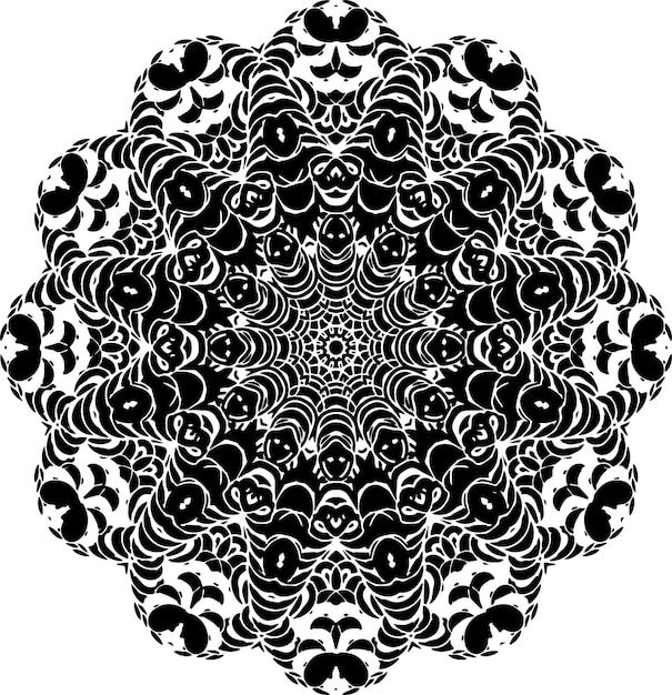 Aztec Mandala vector free black mandala design