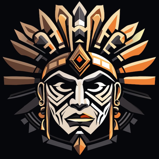 Vector aztec people in vector iconic illustrations