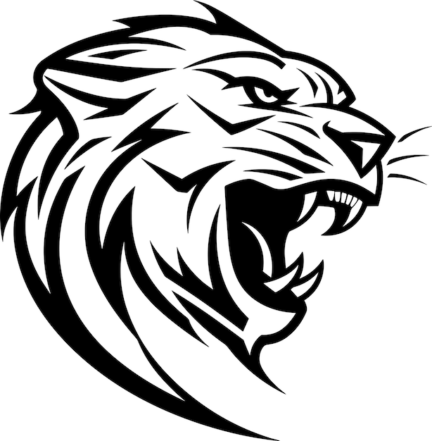 aztec roaring lion tattoo design vector