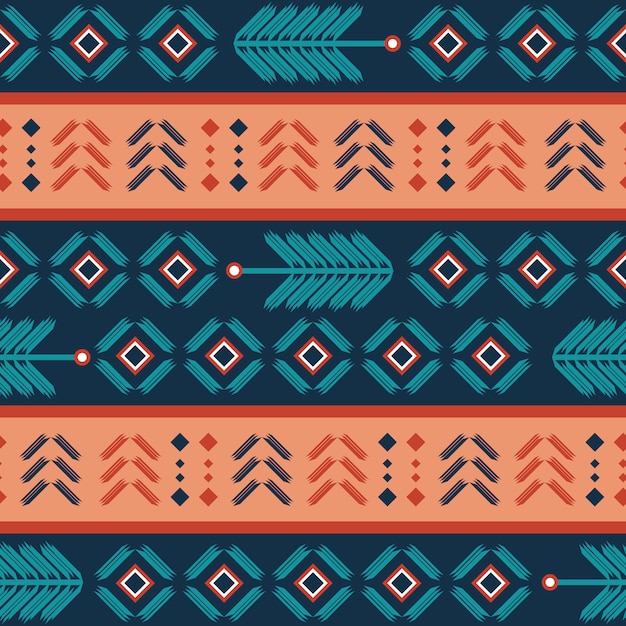 Vector aztec seamless pattern with bohemian stripes abstract