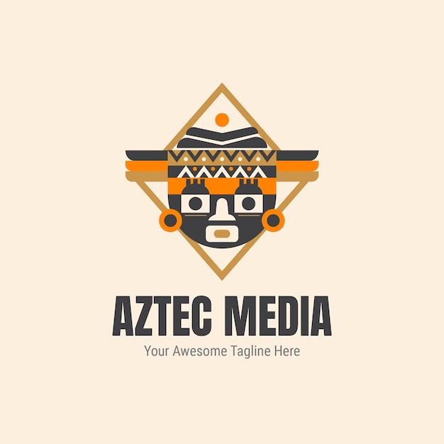 Azteeks logo-ontwerp met plat ontwerp