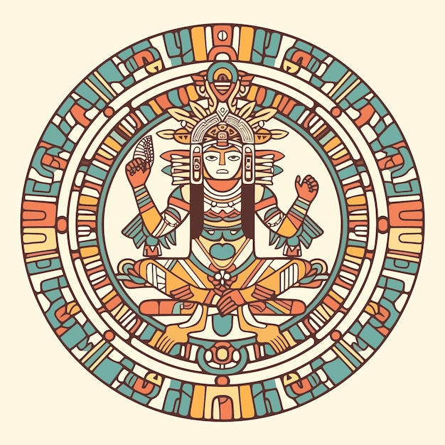 Azteekse cultuur illustratie ontwerp