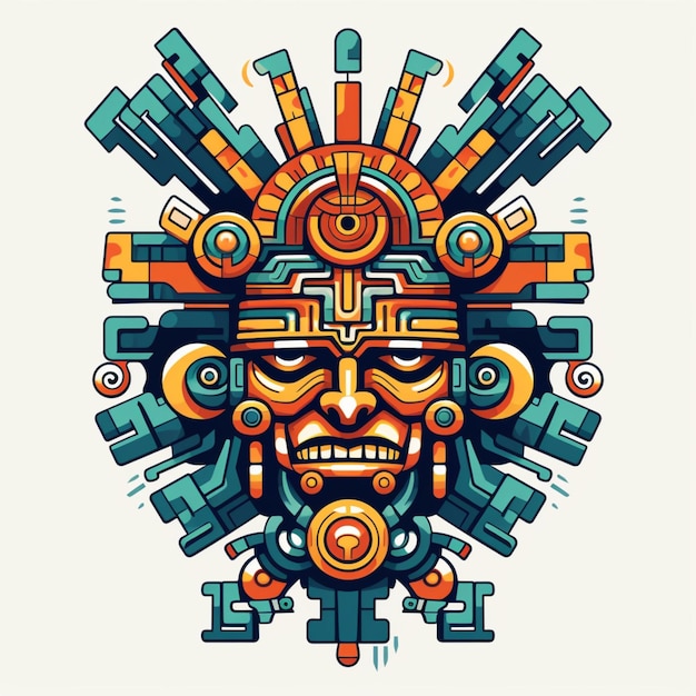 Azteekse tekening geïsoleerd op een doorzichtige achtergrond