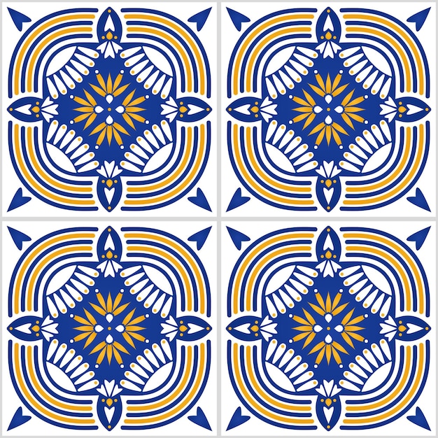 Azulejo ethnic portuguese seamless pattern