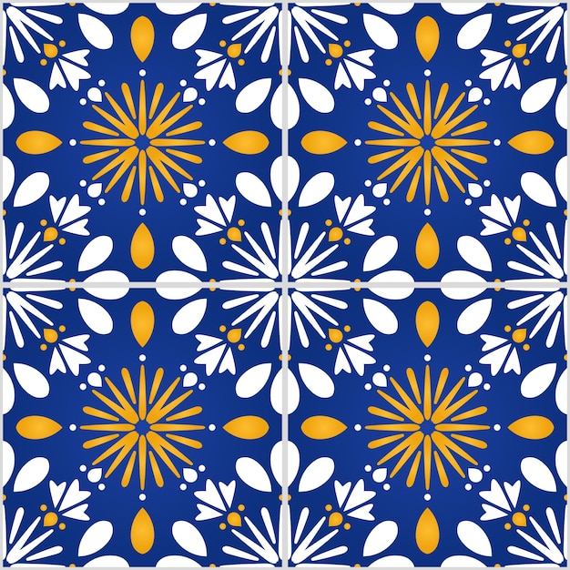 Azulejo etnisch Portugees naadloos patroon