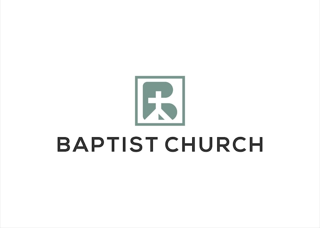 B baptist church logo design vector illustration