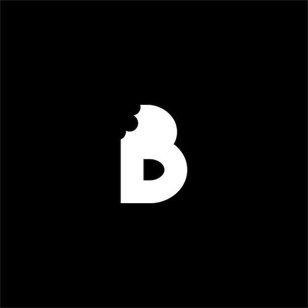 B 바이트 문자 로고 물린 모양 디자인의 독특한 매력적이고 독창적인 모던 이니셜 B 로고