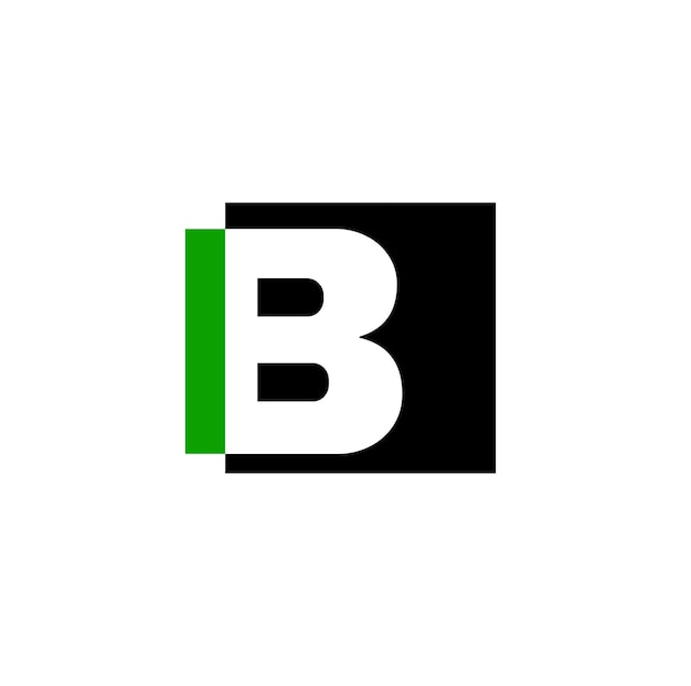 B brand name initial letter icon b on a black square