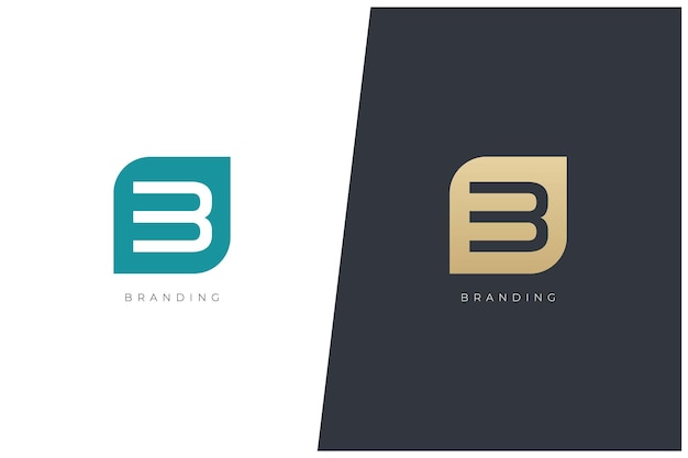 B brief abstracte Monogram Vector Logo conceptontwerp. Moderne, elegante luxe stijl