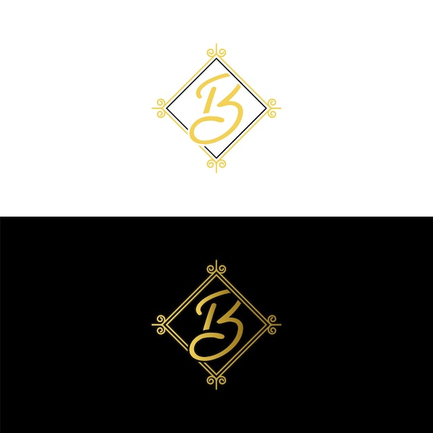 Vector b brief logo mark luxe vector ontwerpsjabloon