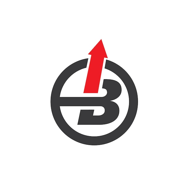B brief pijl logo pictogram vector illustratie ontwerp