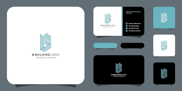 B building logo business card set