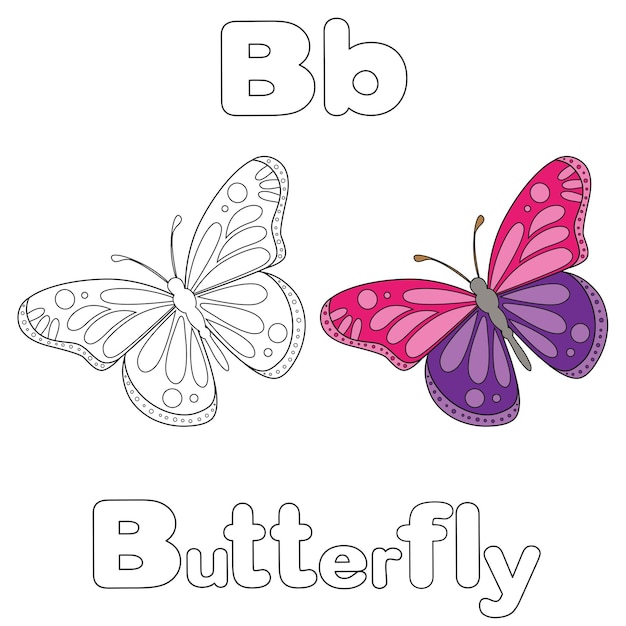 B for butterfly