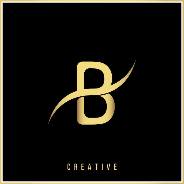 B Creatief laatste logo-ontwerp Premium Vector letters Logo Vector Illustratie logo van blauw