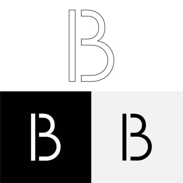 B クリエイティブ ロゴ デザイン プレミアム ベクター クリエイティブ ロゴ ベクター イラスト ロゴ レター ロゴ