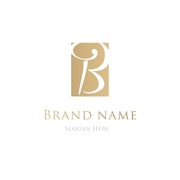 B Gold luxury elegant logo