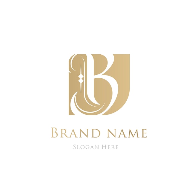 B Gold luxury elegant logo