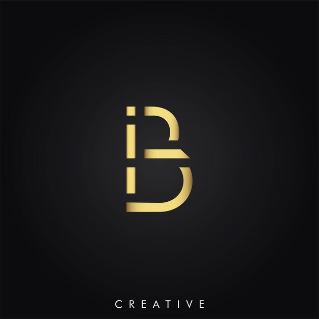 Vettore b golden latter logo design minimal latter logo colore dorato vettore illustrazione logo creative logo