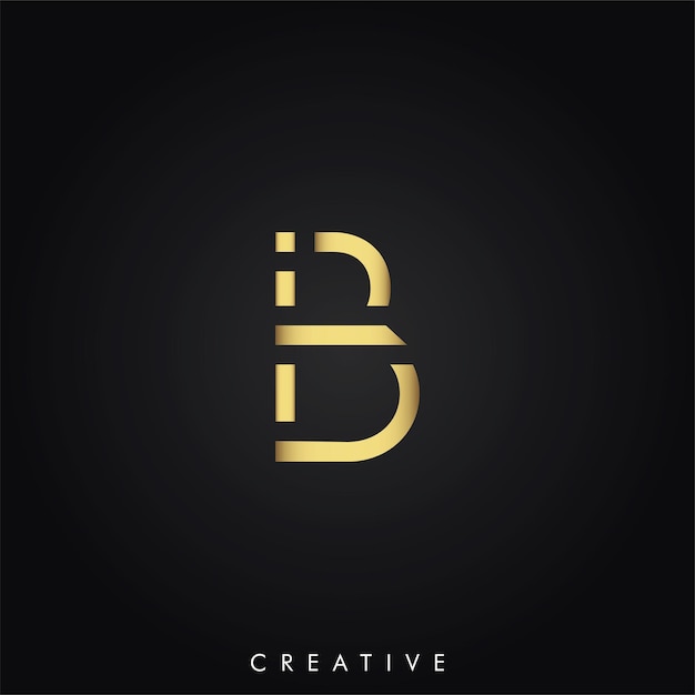 Vettore b golden latter logo design minimal latter logo colore dorato vettore illustrazione logo creative logo