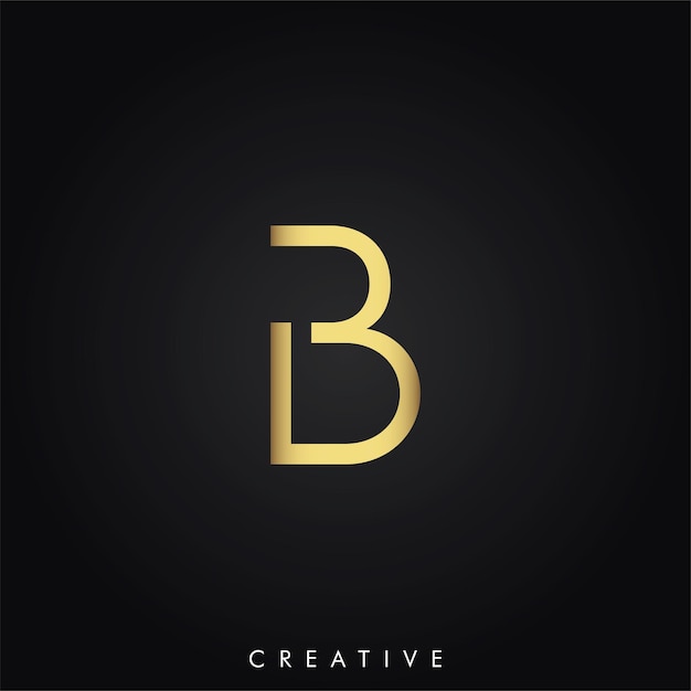 Vettore b golden latter logo design minimal latter logo colore dorato vettore illustrazione logo creative logo