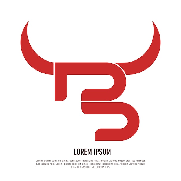 Дизайн логотипа B Horn Letter Логотип буквы B красного цвета Может использоваться для бизнес-логотипа или бизнеса
