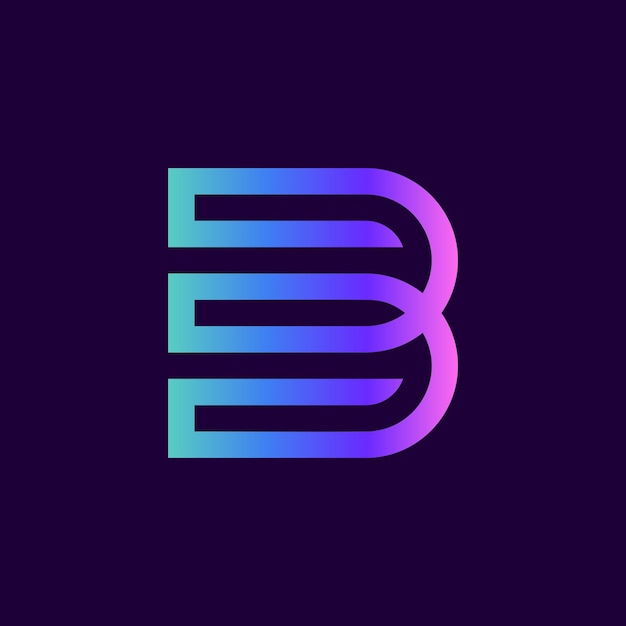 B initial colorful gradient logo vector template