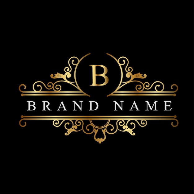 B Initial Letter Luxury Logo template in vector art