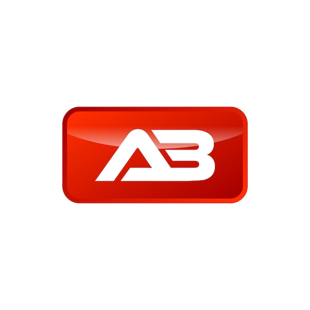 A B Initial Letter Rectangle Shape Logo Template