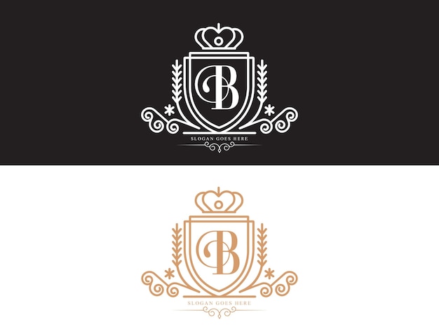 Vector b initial luxury ormament monogram logo