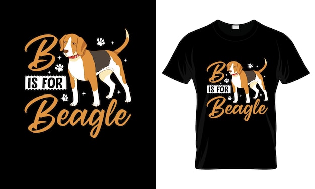 벡터 b는 비글을 위한 다채로운 그래픽 티셔츠 비글 티셔츠 디자인
