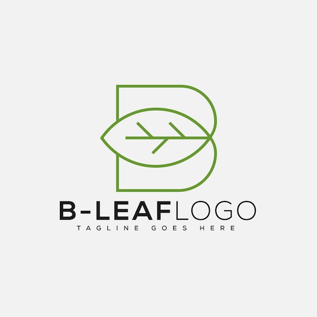 B Leaf Logo Design Template Vector Graphic Branding Element