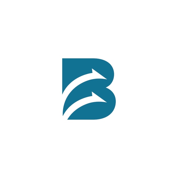 B letter alphabet font abstract logo design icon