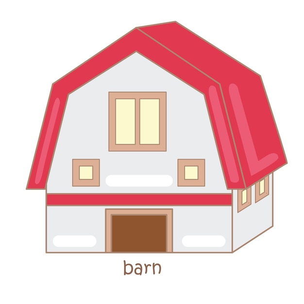 B Letter For Barn Illustration Vector Clipart