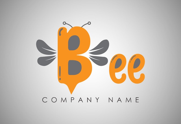 B letter bee logo template premium logo design