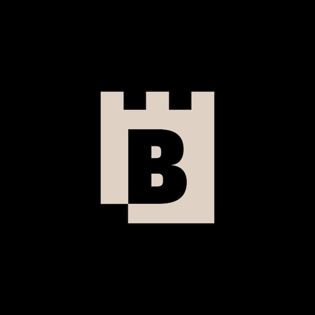 B letter castle fortress logo iconica vettoriale illustrazione