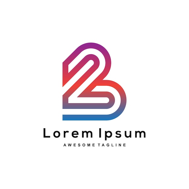 B lettera creativo moderno colorato logo design